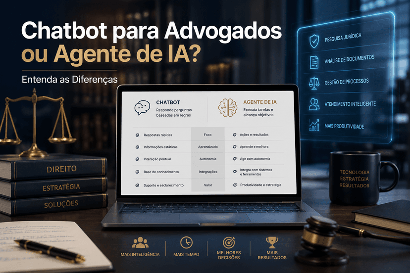 Imagem de capa do artigo: Chatbot para Advogados ou Agente de IA? Entenda as Diferenças