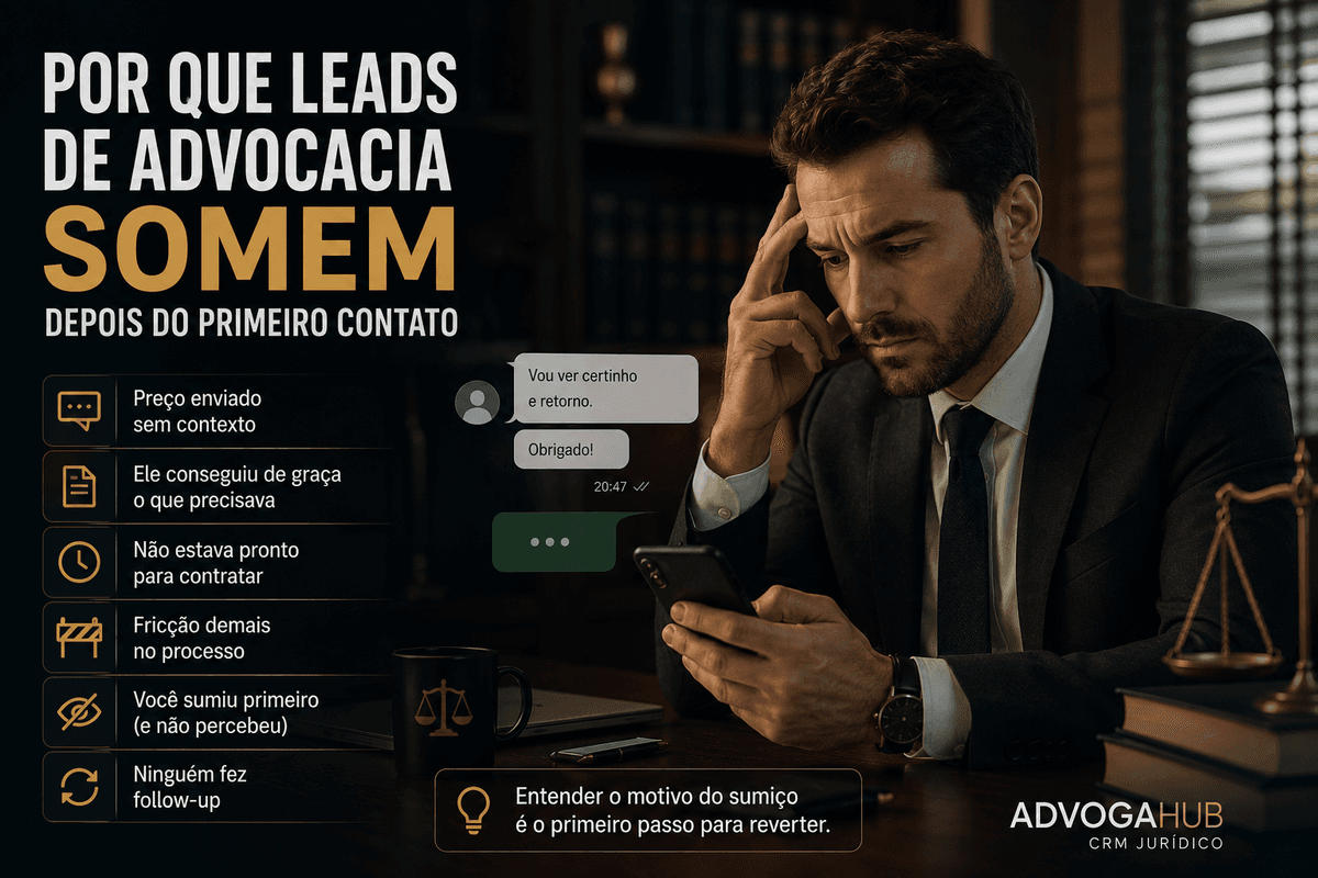 Por que leads de advocacia somem depois do primeiro contato