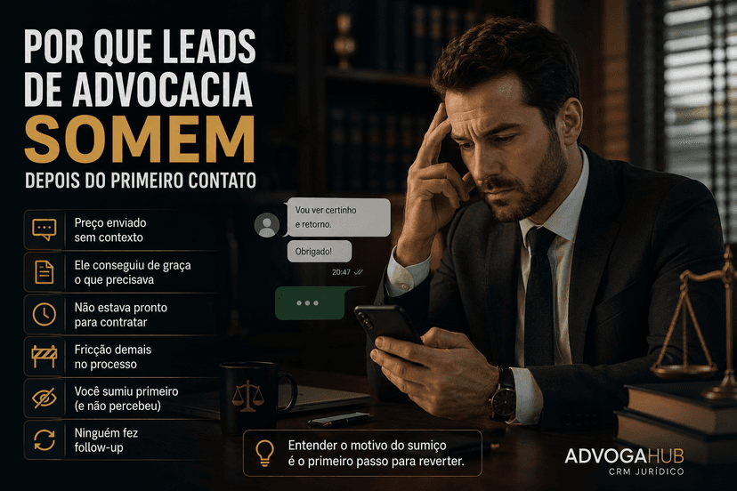 Imagem de capa do artigo: Por que leads de advocacia somem depois do primeiro contato